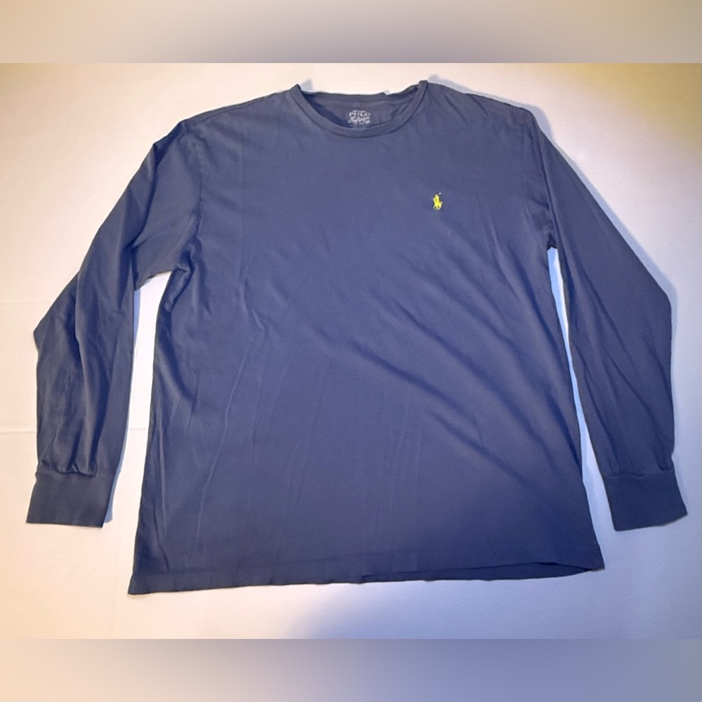 Polo Ralph Lauren Men's Long Sleeve Shirt Blue Size Medium, 100% Cotton (0066)A4